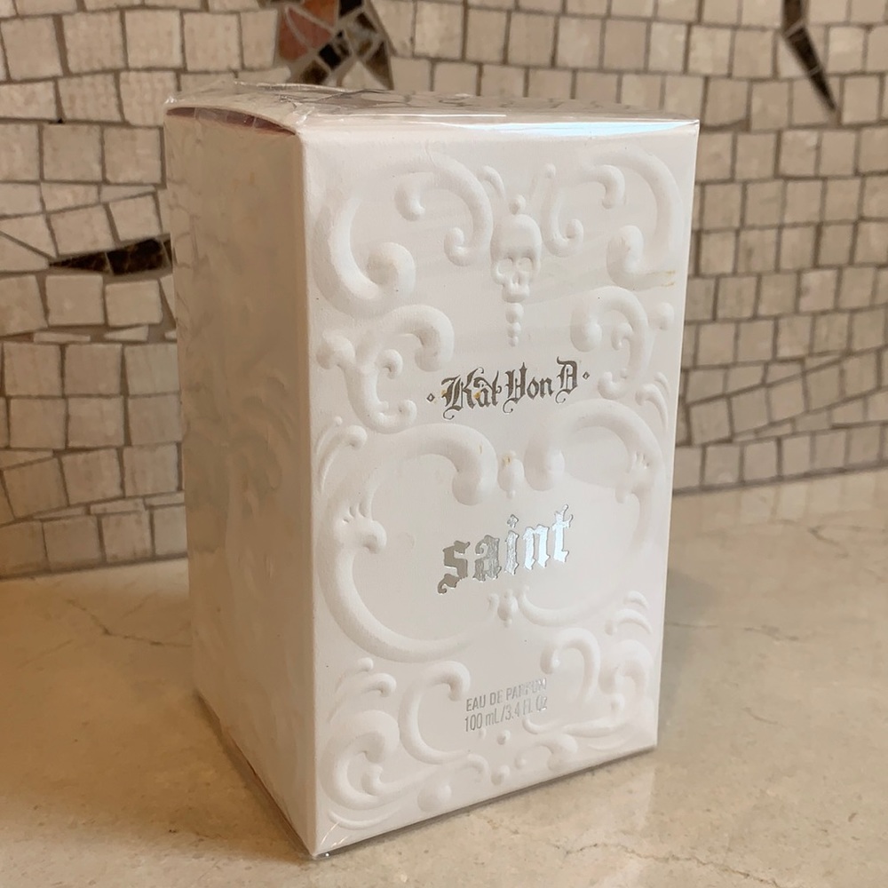 New in box- kat von d saint eau de parfum 3.4oz. Sealed.